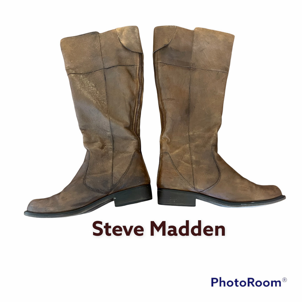 Steve Madden Women's Pascal Leather Boots Sz 8.5